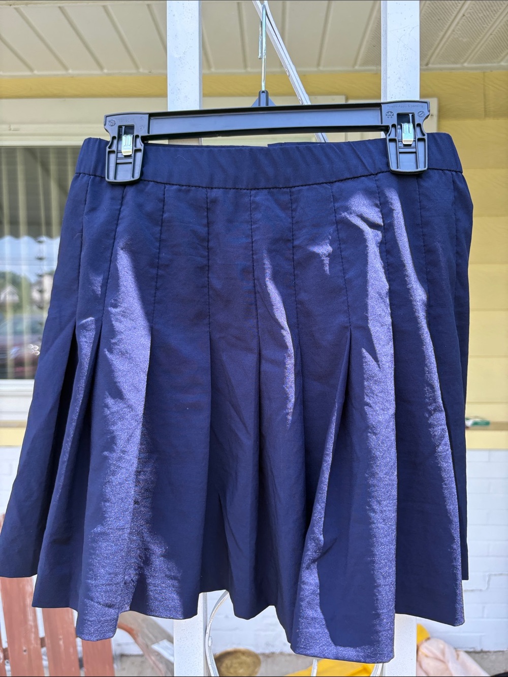 Girls Navy Pleated Skirt with Elastic Waist